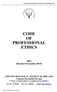 CODE OF PROFESSIONAL ETHICS