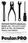 REPAIR PARTS MANUAL MODEL NO. PR160Y21RDP (MFG. ID. NO. 96142004500) Rotary Lawn Mower