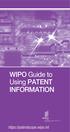WIPO Guide to Using PATENT INFORMATION