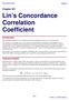 Lin s Concordance Correlation Coefficient