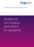 Information for students and education providers. Guidance on conduct and ethics for students
