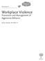 Workplace Violence. Prevention and Management of Aggressive Behavior. Hartman's. Sharon Edwards, RN, MSN, CS. In-Service Education SourceBook Series
