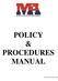 POLICY & PROCEDURES MANUAL