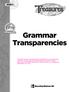 GRADE 4 Grammar Transparencies