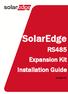SolarEdge. RS485 Expansion Kit Installation Guide. Version 1.0