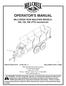 OPERATOR'S MANUAL. MILLCREEK ROW MULCHER MODELS: 406, 706, 588 (PTO mechanical)