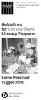 Guidelines for Library-Based Literacy Programs