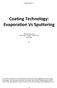 Coating Technology: Evaporation Vs Sputtering