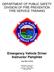 Emergency Vehicle Driver Instructor Pamphlet