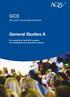GCE. General Studies A. AS and A Level Specification. For exams from June 2014 onwards For certification from June 2014 onwards