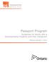 Passport Program. Guidelines for Adults with a Developmental Disability and their Caregivers