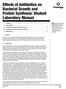 Effects of Antibiotics on Bacterial Growth and Protein Synthesis: Student Laboratory Manual