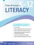 LITERACY. Paying Attention to. Six Foundational Principles for Improvement in Literacy, K 12
