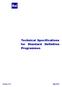 Technical Specifications for Standard Definition Programmes
