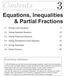 Equations, Inequalities & Partial Fractions