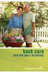 back care TIPS FOR DAILY ACTIVITIES