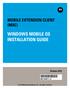 WINDOWS MOBILE OS INSTALLATION GUIDE