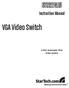ST122VGAU. Instruction Manual. VGA Video Switch. 2-Port Automatic VGA Video Switch