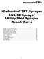 Repair Parts Defender 3PT Sprayer LGS-50 Sprayer Utility Skid Sprayer Repair Parts