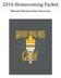 2016 Homecoming Packet. Missouri Western State University