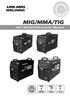 UNI FLAME AUTOLIFT MIG/MMA/TIG. 165/190/220/250 Inverter Manual. 240 Volt. Standard MIG / MAG