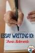 Essay Writing 101 Unit Two: The How-to or Process Essay