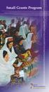 Small Grants Program OCIAL DEVELOPMENT THE WORLD BANK