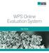 WPS Online Evaluation System. User Guide