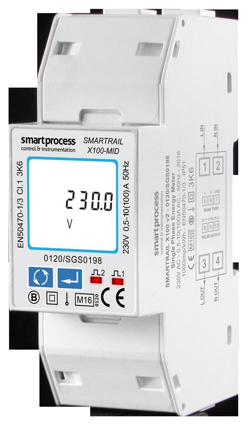 Smartprocess SR-X45M-MID Single Phase Digital Power Analyser with Pulse
