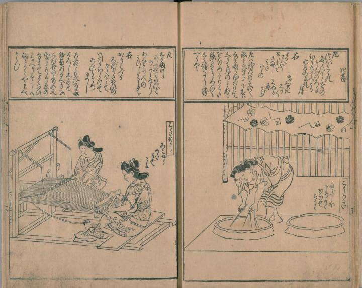 , National Diet Library, Tokyo Fig. 2 Kano Seisen in Osanobu (1796 1846), Dyer and Weaver, 1846, copy after Tosa Mitsunobu (attr.