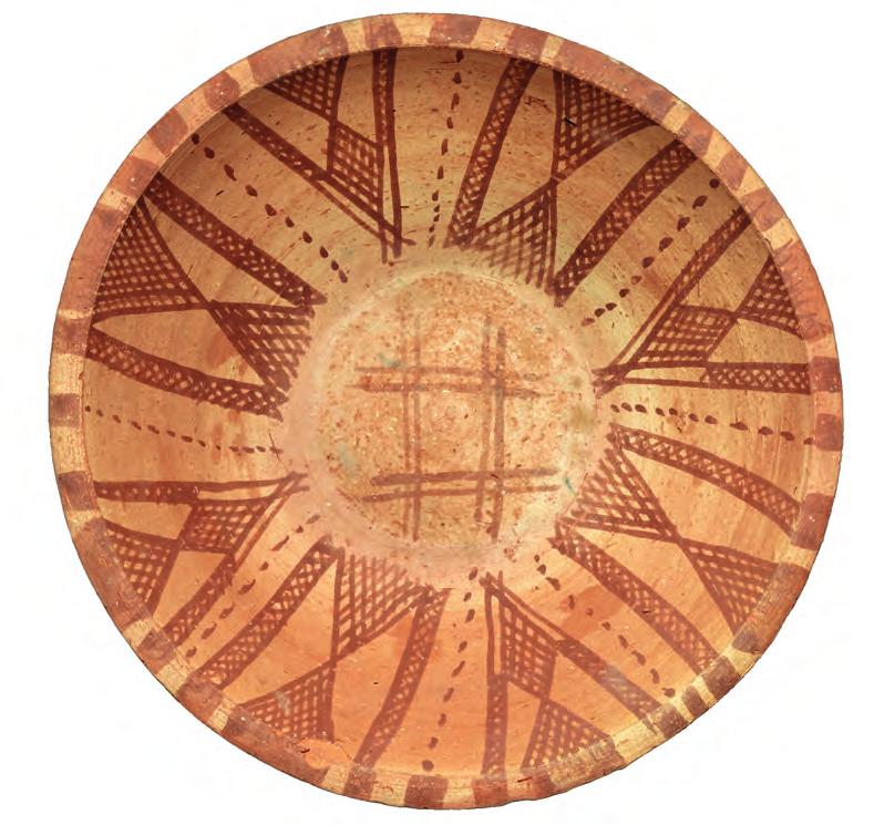 11. Bowl with Interior Geometric Decoration. Coptic, Kharga Oasis, Byzantine Egypt, 4th 7th century. Earthenware, slip decoration, 5 1 /4 11 1 /4 in. (13.2 28.6 cm). Rogers Fund, 1925 (25.10.20.