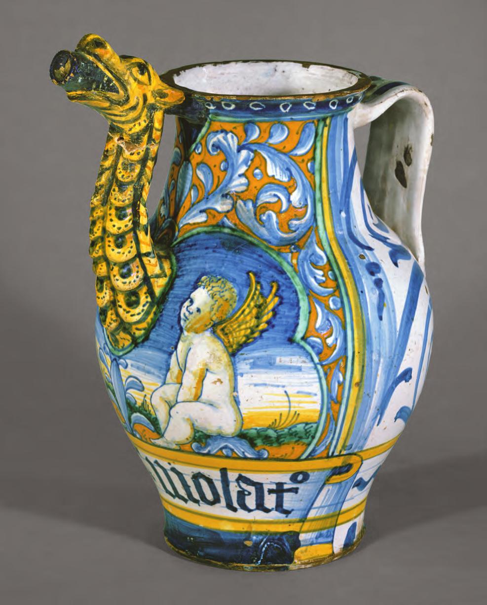 39. Apothecary jar (orciuolo). Italian (Castelli), ca. 1520.