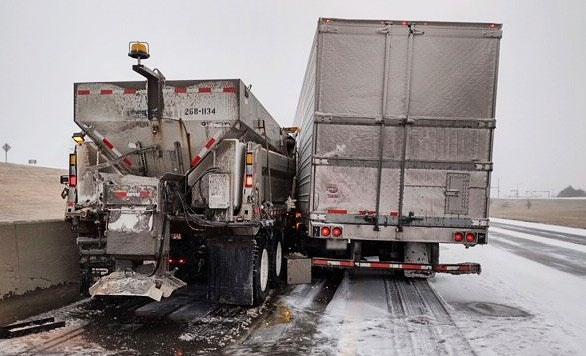 KDOT crews are out there working to clear the highways, please give them room to safely do their jobs.