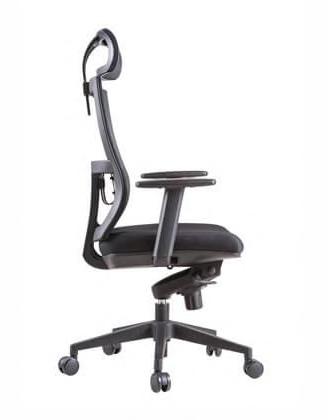 CHAIR - LATTICE Nylon mesh Backrest can be titled and locked at 4 position. Height and angle adjustable headrest.