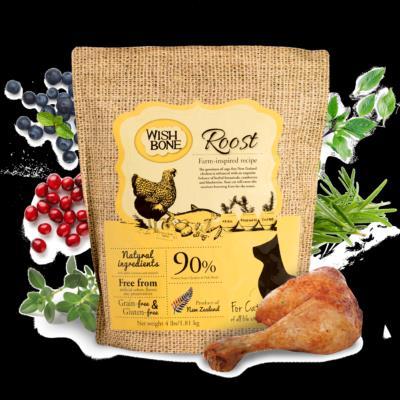 CAT FOOD Roost Cage-free, New Zealand Chicken The quality of New Zealand cage-free chicken is unmatched by any other. It is lovingly made in small batches to retain its natural goodness.