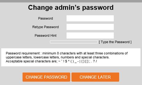 Web Viewer Screen - Basic Screen (Default) Password change is required at the initial connection in a factory reset state.