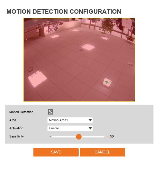 Setup - Event Setup Motion Detection Configuration 3 4 5 Motion Detection - It shows the Motion event status. Event Alert Icon( ) appears if Motion Detection is activated.
