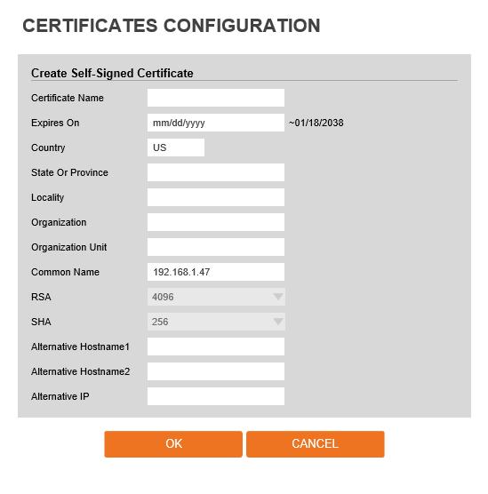 Setup - Security Setup Certificates Configuration 3 5 4 6 7 9 8 0 Detail for Install Certification.