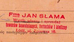Jan Słama właściciel Tkalni Mechanicznej w Zelowie Jan Słama urodził się 7 stycznia 1881 r. w Warszawie i był synem Józefa Słamy i Elżbiety Petrak.