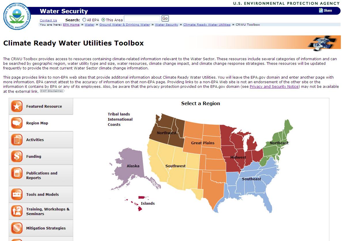 Toolbox Features: Browse by Tabs Region Map Highlighted Resources Link