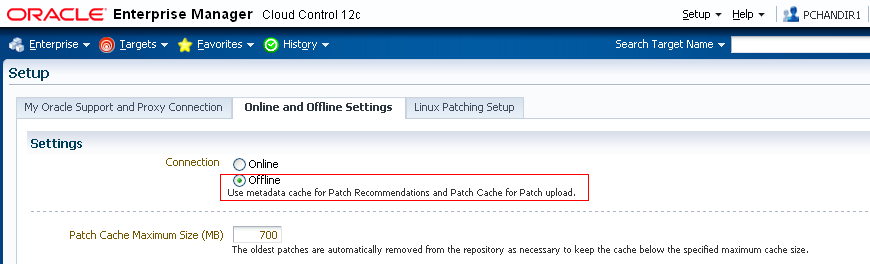 Enterprise Manager provides two modes of connections to My Oracle Support for patching Oracle software: 1.