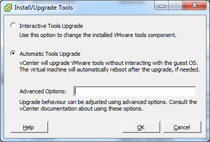 48 en Installing VM Bosch Video Management System 15. The Install/Upgrade Tools window is displayed. Click Automatic Tools Upgrade, then click OK. vcenter will upgrade VMware tools.