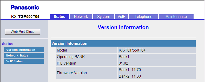 3.3.1 Version Information 3.3.1 Version Information This screen allows you to view the current version information such as the model number and the firmware version of the unit. 3.3.1.1 Version Information Model Indicates the model number of the unit (reference only).