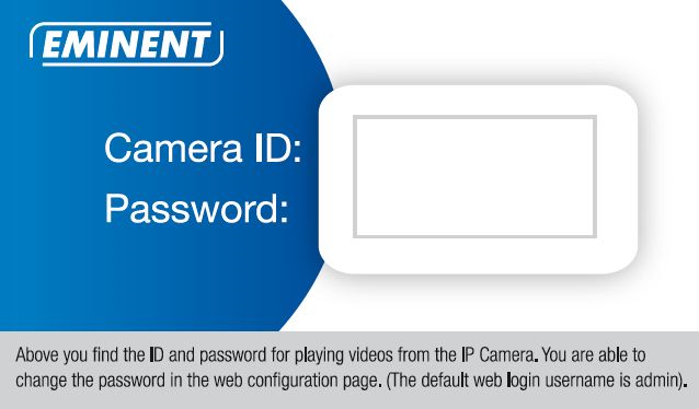 12 ENGLISH 8. Camera name: Enter a description of the camera (example: front door) 9. CamID: Enter the ID provided on the ID/Password card. 10.