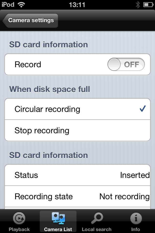 42 ENGLISH SD-Card Switch ON and select the type of recording