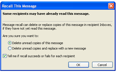 Figure 12 Actions 4. Choose to either Delete unread copies of this message or Delete unread copies and replace with a new message. 5.