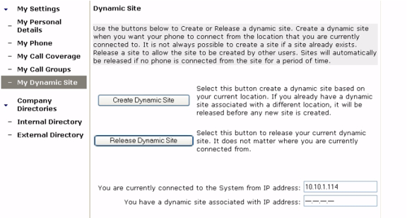 . Figure 10: Dynamic site page Create a dynamic site To create a dynamic site, follow these steps: 1 Select My Dynamic Site in the left menu. 2 Select the Create Dynamic Site button.