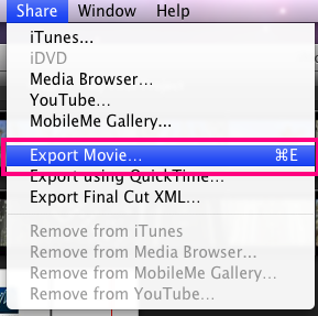 You will now need to select your entire movie by clicking and dragging, or you may right click and choose Select