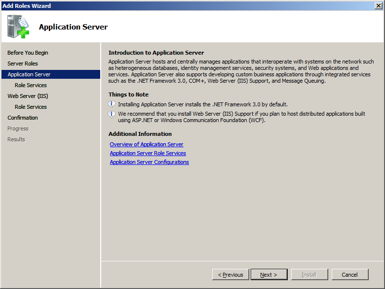 8. The Add features required for Application Server? screen appears. Click [Add Required Features]. 9.