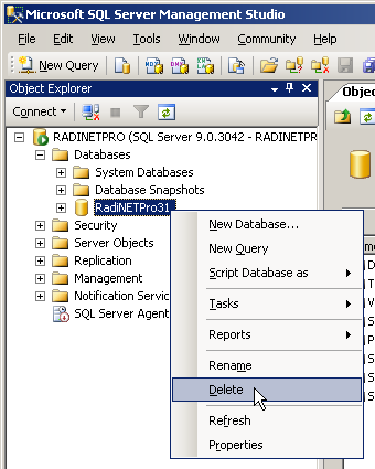 This section describes how to restore data using SQL Server 2005 administrative tool SQL Server Management Studio. The procedure is the same for both SQL Server 2008/2008 R2 and Express Edition.